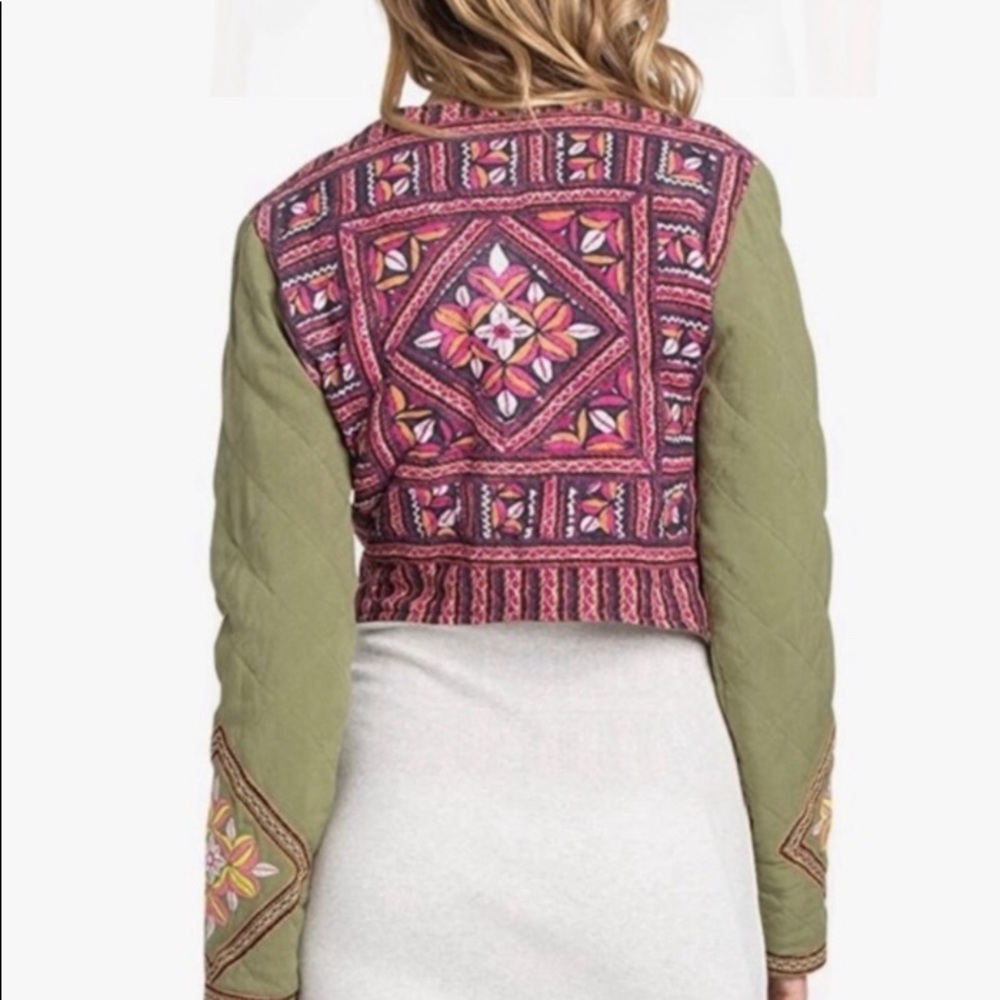 Quilted embroidered jacket